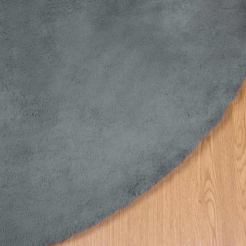 Casa si Gradina - Textile si covoare - Covoare - Covoare casa - Covor din Blana Faux de Iepure Antracit Ø 200 cm Poliester - Infinity.ro