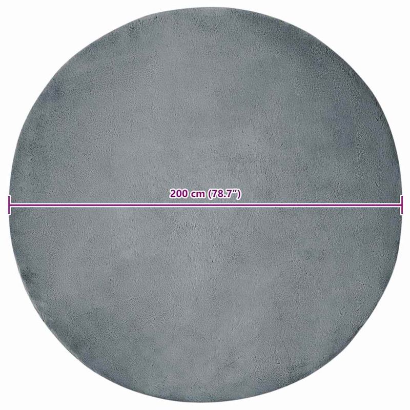 Casa si Gradina - Textile si covoare - Covoare - Covoare casa - Covor din Blana Faux de Iepure Antracit Ø 200 cm Poliester - Infinity.ro