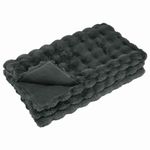 Casa si Gradina - Textile si covoare - Pături și cuverturi - Pături - Patura din Blana sintetica de Iepure 4 pcs Gri inchis - Infinity.ro
