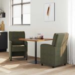 Casa si Gradina - Mobilier - Scaune si fotolii - Scaune - Scaune de dining cu roti 2 pcs Verde militar 57 x 67 x 95 cm - Infinity.ro