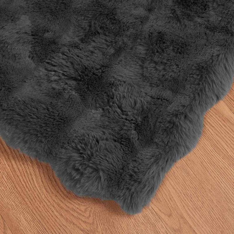 Casa si Gradina - Textile si covoare - Lenjerii de pat - Cearceafuri de pat - Patura din Blana sintetica de Iepure 4 pcs Gri inchis - Infinity.ro