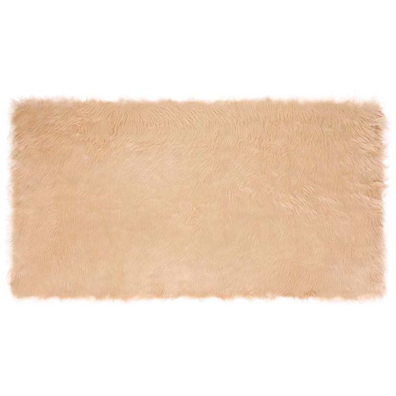 Casa si Gradina - Textile si covoare - Covoare - Covoare casa - Covor Faux din Lana de oaie Bej 80 x 150 cm Poliester - Infinity.ro
