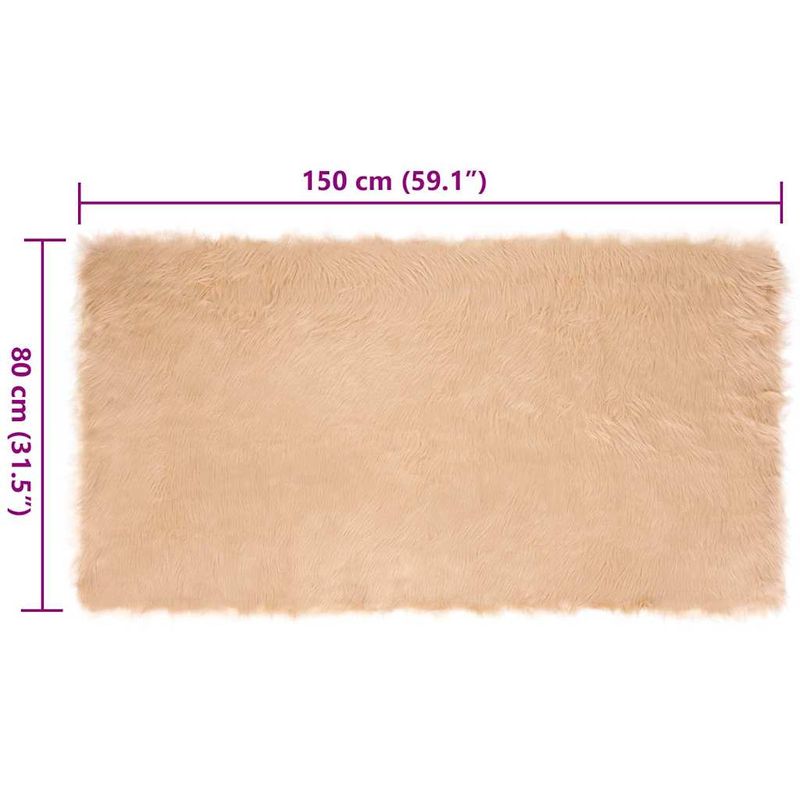 Casa si Gradina - Textile si covoare - Covoare - Covoare casa - Covor Faux din Lana de oaie Bej 80 x 150 cm Poliester - Infinity.ro