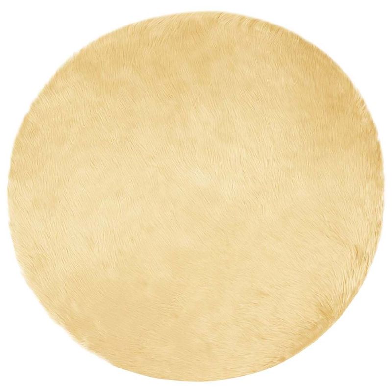 Casa si Gradina - Textile si covoare - Covoare - Covoare casa - Covor Faux din Lana de oaie Crem 100 x 100 cm Poliester - Infinity.ro