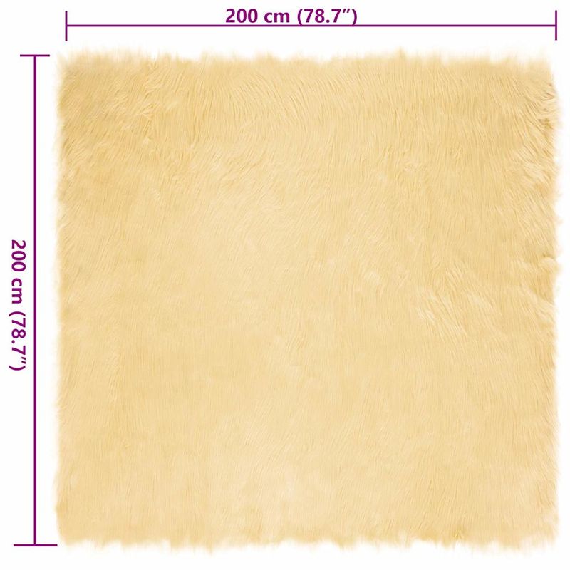 Casa si Gradina - Textile si covoare - Covoare - Covoare casa - Covor Faux din Lana de oaie Crem 200 x 200 cm Poliester - Infinity.ro