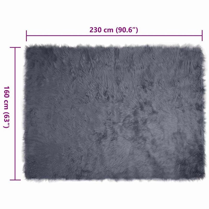 Casa si Gradina - Textile si covoare - Covoare - Covoare casa - Covor Faux din Lana de oaie Antracit 160 x 230 cm Poliester - Infinity.ro