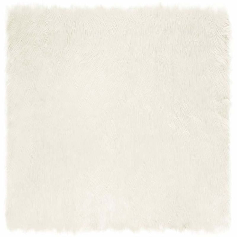 Casa si Gradina - Textile si covoare - Covoare - Covoare casa - Covor Faux din Lana de oaie Alb 200 x 200 cm Poliester - Infinity.ro