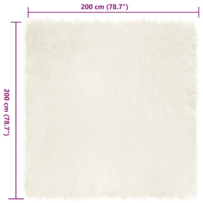 Casa si Gradina - Textile si covoare - Covoare - Covoare casa - Covor Faux din Lana de oaie Alb 200 x 200 cm Poliester - Infinity.ro