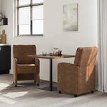 Casa si Gradina - Mobilier - Scaune si fotolii - Scaune - Scaune de dining cu roti 2 pcs Maro 57 x 67 x 95 cm - Infinity.ro