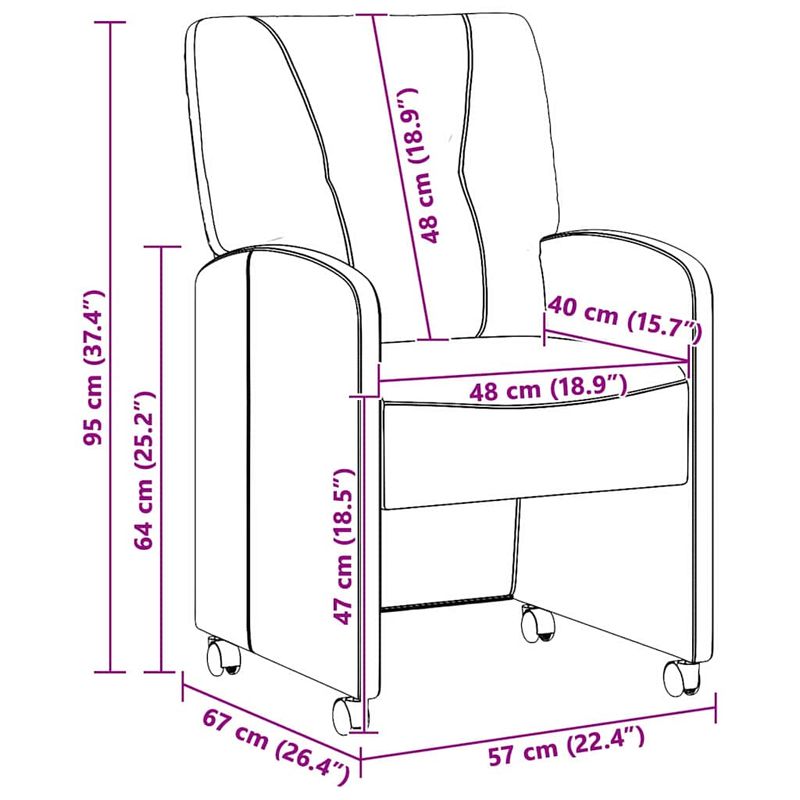 Casa si Gradina - Mobilier - Scaune si fotolii - Scaune - Scaune de dining cu roti 2 pcs Maro 57 x 67 x 95 cm - Infinity.ro