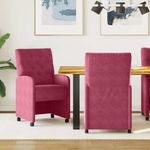 Casa si Gradina - Mobilier - Scaune si fotolii - Scaune - Scaune de dining cu roti 2 pcs bordo 58 x 67 x 97 cm Catifea - Infinity.ro