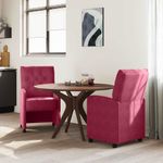 Casa si Gradina - Mobilier - Scaune si fotolii - Scaune - Scaune de dining cu roti 2 pcs bordo 58 x 67 x 97 cm Catifea - Infinity.ro