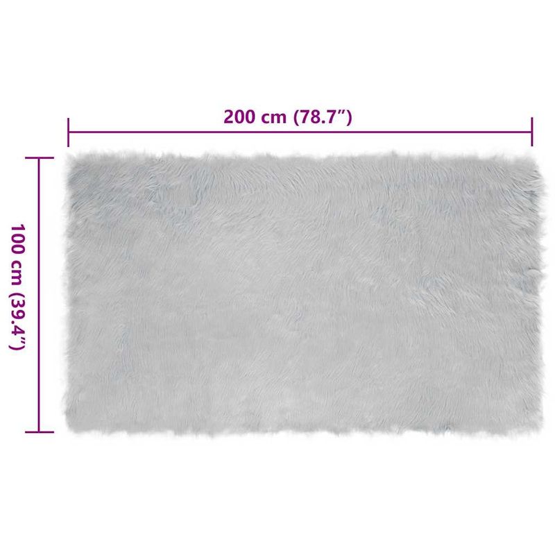 Casa si Gradina - Textile si covoare - Covoare - Covoare casa - Covor Faux din Lana de oaie Gri 200 x 100 cm Poliester - Infinity.ro