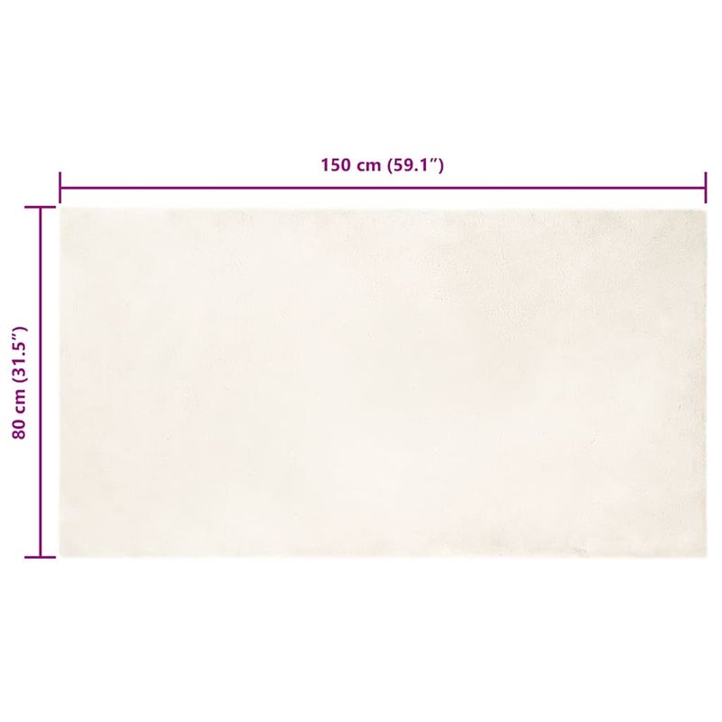 Casa si Gradina - Textile si covoare - Covoare - Covoare casa - Covor din Blana Faux de Iepure Alb 80 x 150 cm Poliester - Infinity.ro