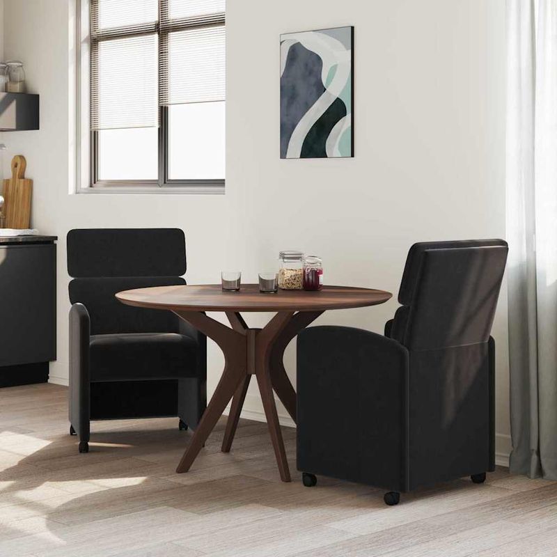 Casa si Gradina - Mobilier - Scaune si fotolii - Scaune - Scaune de dining cu roti 2 pcs Negru 58 x 65 x 98 cm Catifea - Infinity.ro