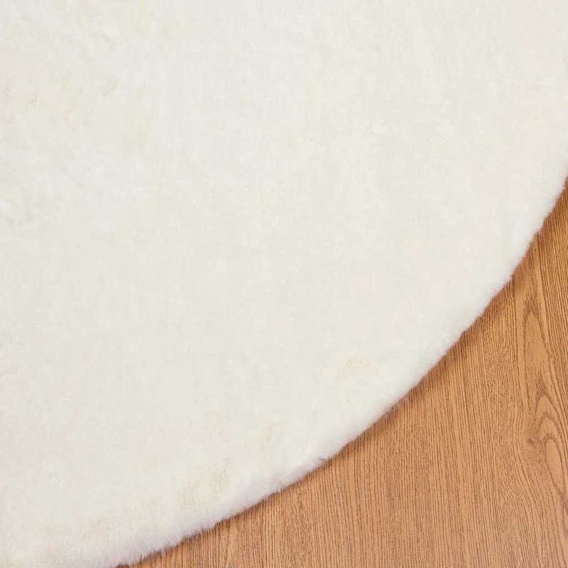Casa si Gradina - Textile si covoare - Covoare - Covoare casa - Covor din Blana Faux de Iepure Alb Ø 200 cm Poliester - Infinity.ro