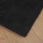 Casa si Gradina - Textile si covoare - Covoare - Covoare casa - Covor din Blana Faux de Iepure Negru 80 x 150 cm Poliester - Infinity.ro
