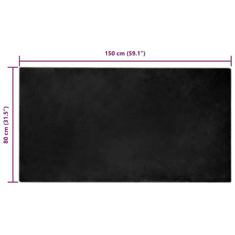 Casa si Gradina - Textile si covoare - Covoare - Covoare casa - Covor din Blana Faux de Iepure Negru 80 x 150 cm Poliester - Infinity.ro
