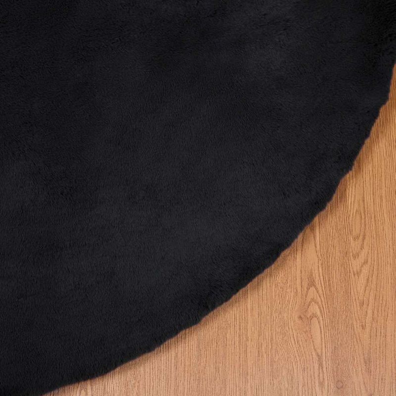 Casa si Gradina - Textile si covoare - Covoare - Covoare casa - Covor din Blana Faux de Iepure Negru Ø 160 cm Poliester - Infinity.ro