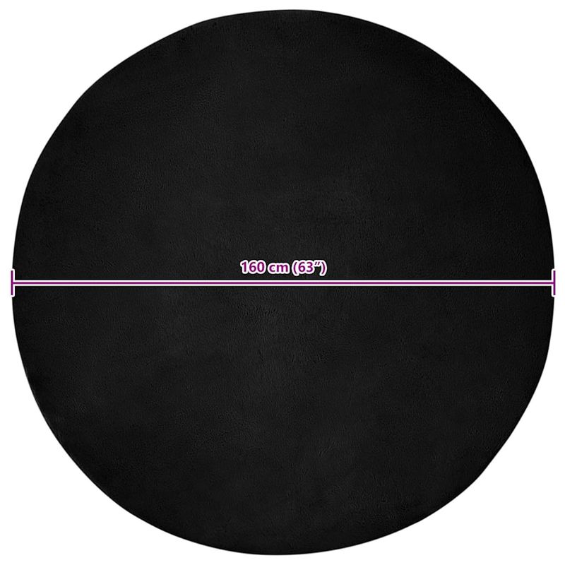 Casa si Gradina - Textile si covoare - Covoare - Covoare casa - Covor din Blana Faux de Iepure Negru Ø 160 cm Poliester - Infinity.ro