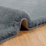 Casa si Gradina - Textile si covoare - Covoare - Covoare casa - Covor din Blana Faux de Iepure Antracit 120 x 170 cm Poliester - Infinity.ro