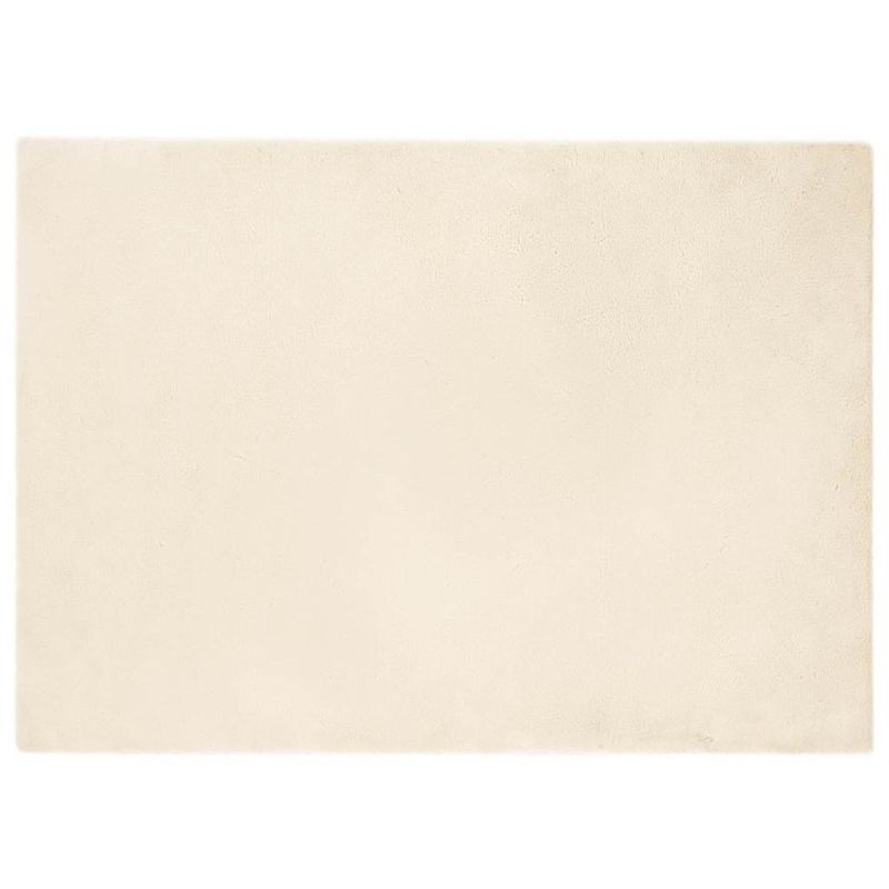 Casa si Gradina - Textile si covoare - Covoare - Covoare casa - Covor din Blana Faux de Iepure Crem 200 x 280 cm Poliester - Infinity.ro