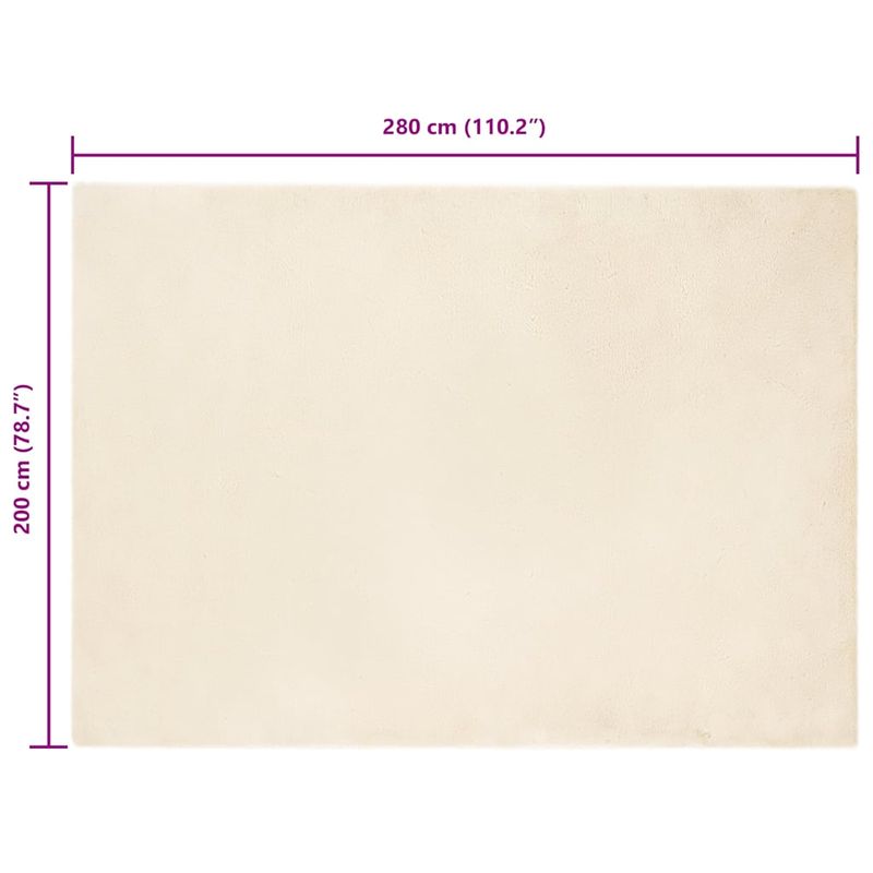 Casa si Gradina - Textile si covoare - Covoare - Covoare casa - Covor din Blana Faux de Iepure Crem 200 x 280 cm Poliester - Infinity.ro