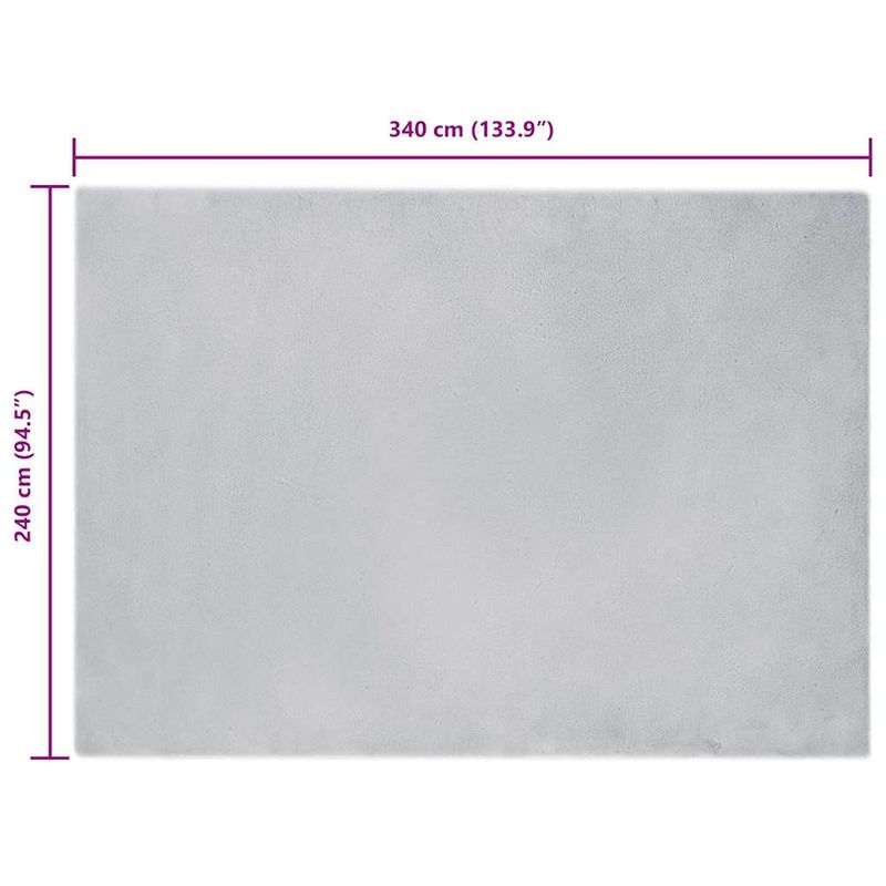 Casa si Gradina - Textile si covoare - Covoare - Covoare casa - Covor din Blana Faux de Iepure Gri 240 x 340 cm Poliester - Infinity.ro