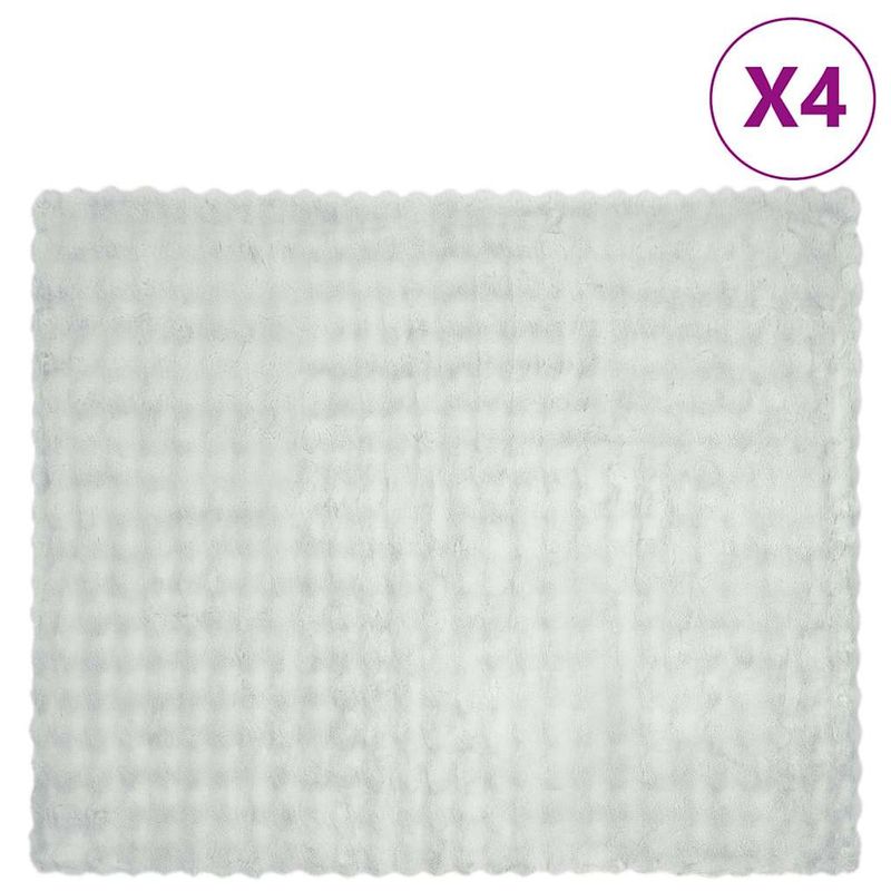 Casa si Gradina - Textile si covoare - Lenjerii de pat - Cearceafuri de pat - Patura din Blana sintetica de Iepure 4 pcs Gri 220 x 240 cm - Infinity.ro