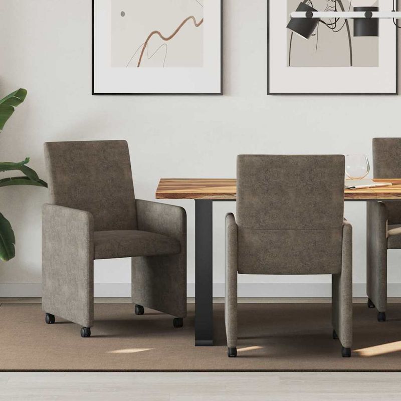 Casa si Gradina - Mobilier - Scaune si fotolii - Scaune - Scaune de dining cu roti 2 pcs Gri inchis 57 x 66 x 94 cm - Infinity.ro