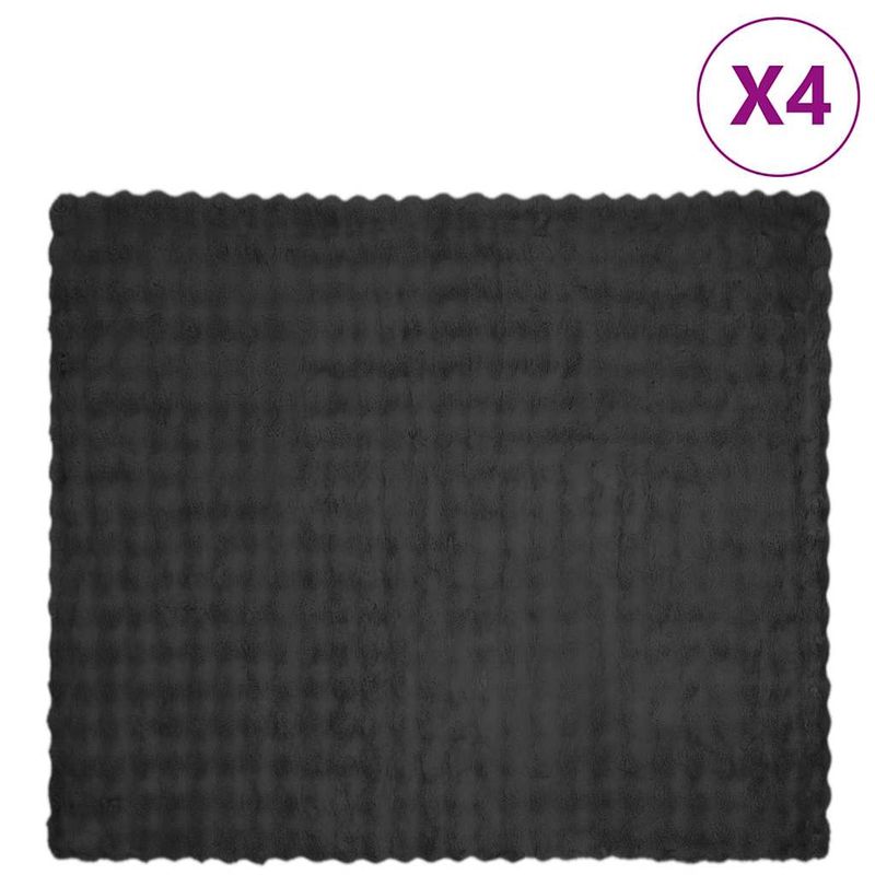Casa si Gradina - Textile si covoare - Pături și cuverturi - Pături - Patura din Blana sintetica de Iepure 4 pcs Gri inchis - Infinity.ro