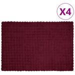 Casa si Gradina - Textile si covoare - Pături și cuverturi - Pături - Patura din Blana sintetica de Iepure 4 pcs Rosu Bordeaux - Infinity.ro
