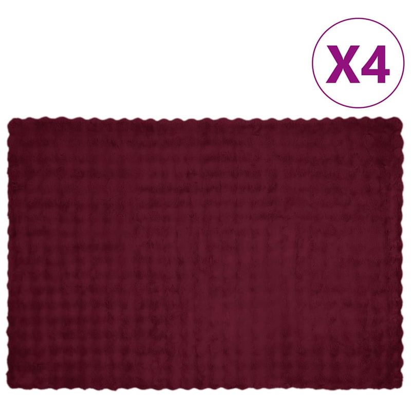 Casa si Gradina - Textile si covoare - Pături și cuverturi - Pături - Patura din Blana sintetica de Iepure 4 pcs Rosu Bordeaux - Infinity.ro