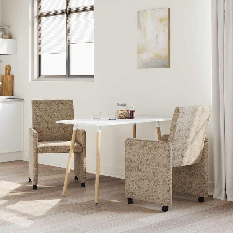 Casa si Gradina - Mobilier - Scaune si fotolii - Scaune - Scaune de dining cu roti 2 pcs Gri deschis 57 x 66 x 94 cm - Infinity.ro
