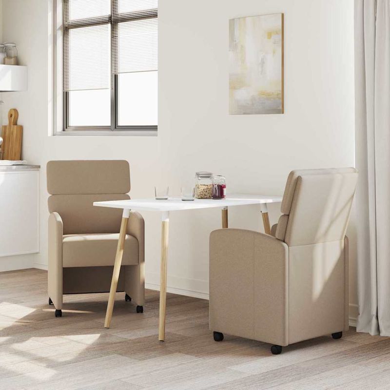 Casa si Gradina - Mobilier - Scaune si fotolii - Scaune - Scaune de dining cu roti 2 pcs Cappuccino 58 x 65 x 98 cm - Infinity.ro