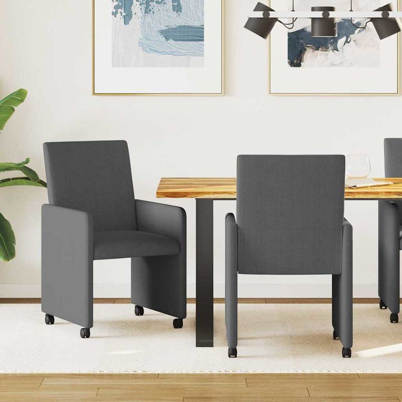 Casa si Gradina - Mobilier - Scaune si fotolii - Scaune - Scaune de dining cu roti 2 pcs Gri inchis 57 x 66 x 94 cm - Infinity.ro