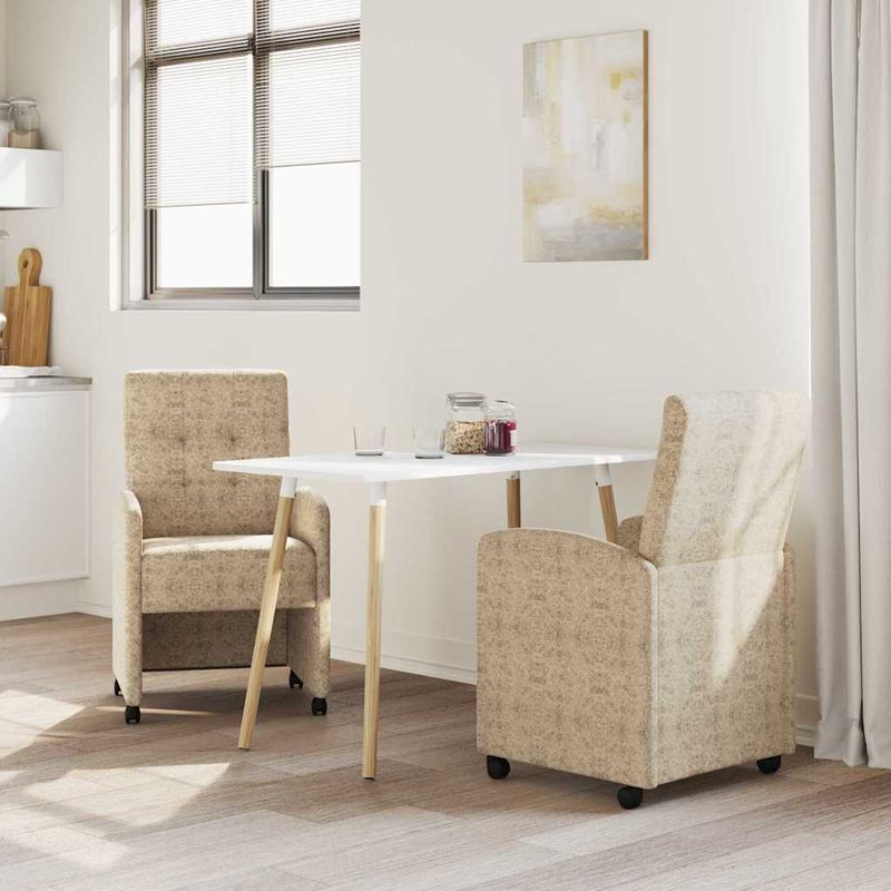 Casa si Gradina - Mobilier - Scaune si fotolii - Scaune - Scaune de dining cu roti 2 pcs Gri deschis 57 x 67 x 98 cm - Infinity.ro