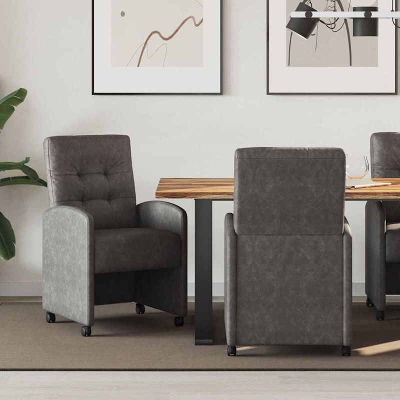 Casa si Gradina - Mobilier - Scaune si fotolii - Scaune - Scaune de dining 2 pcs Negru 57 x 67 x 98 cm Piele artificiala - Infinity.ro