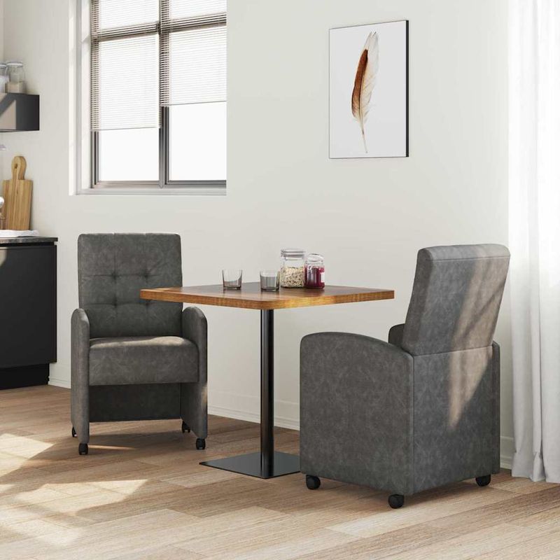 Casa si Gradina - Mobilier - Scaune si fotolii - Scaune - Scaune de dining 2 pcs Negru 57 x 67 x 98 cm Piele artificiala - Infinity.ro