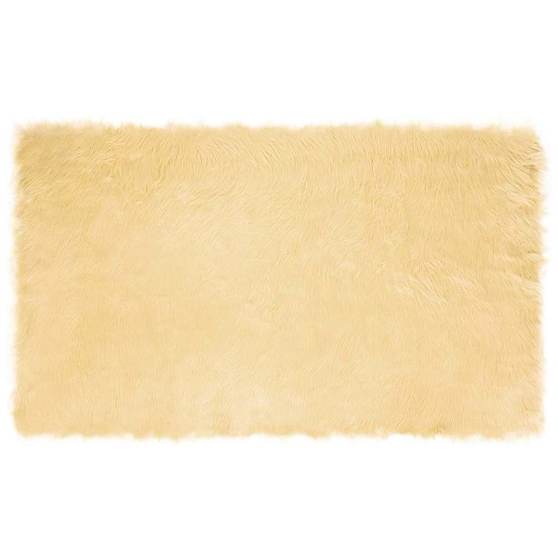 Casa si Gradina - Textile si covoare - Covoare - Covoare casa - Covor Faux din Lana de oaie Crem 100 x 200 cm Poliester - Infinity.ro