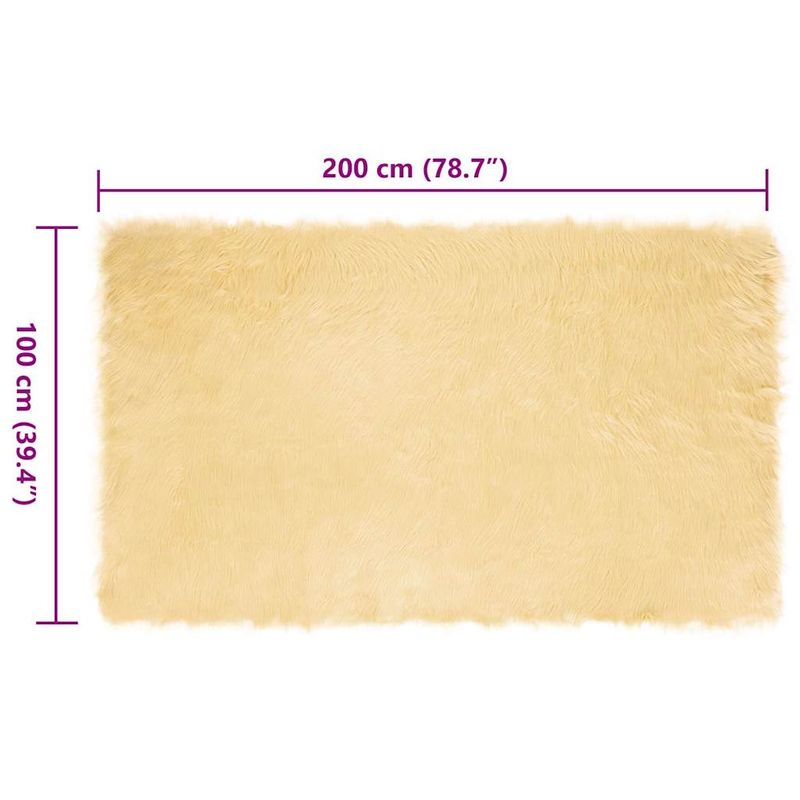 Casa si Gradina - Textile si covoare - Covoare - Covoare casa - Covor Faux din Lana de oaie Crem 100 x 200 cm Poliester - Infinity.ro