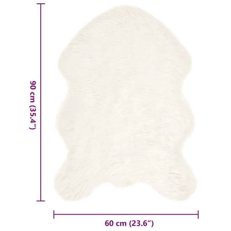 Casa si Gradina - Textile si covoare - Covoare - Covoare casa - Covor Faux din Lana de oaie Alb 60 x 90 cm Poliester - Infinity.ro