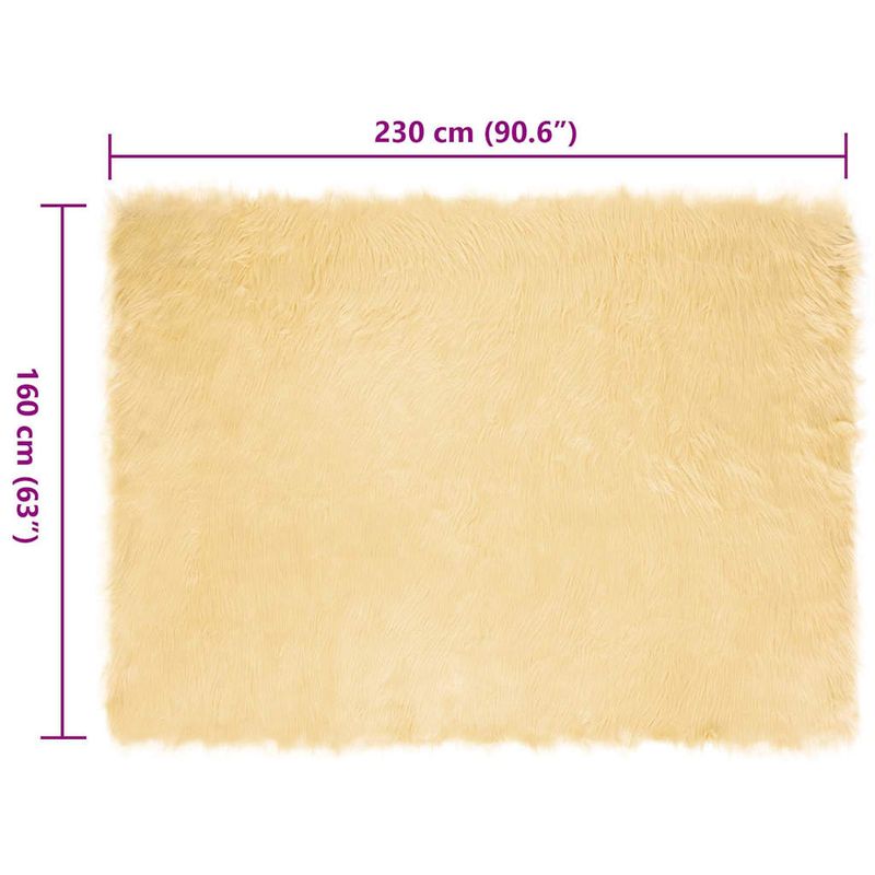 Casa si Gradina - Textile si covoare - Covoare - Covoare casa - Covor Faux din Lana de oaie Crem 160 x 230 cm Poliester - Infinity.ro