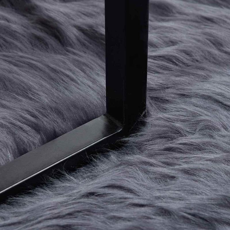 Casa si Gradina - Textile si covoare - Covoare - Covoare casa - Covor Faux din Lana de oaie Antracit 80 x 250 cm Poliester - Infinity.ro