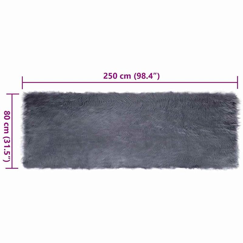 Casa si Gradina - Textile si covoare - Covoare - Covoare casa - Covor Faux din Lana de oaie Antracit 80 x 250 cm Poliester - Infinity.ro
