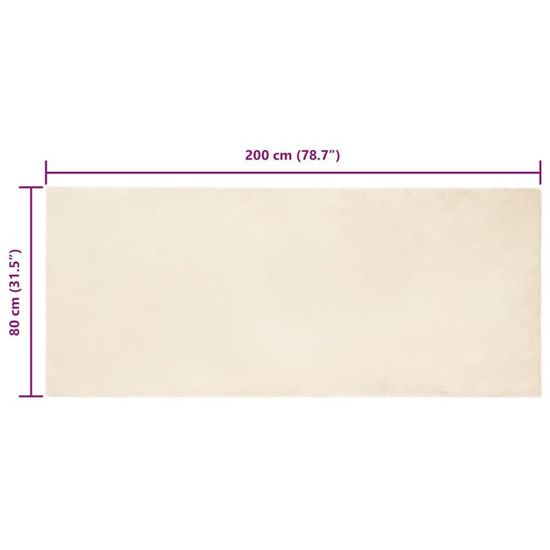 Casa si Gradina - Textile si covoare - Covoare - Covoare casa - Covor din Blana Faux de Iepure Crem 80 x 200 cm Poliester - Infinity.ro