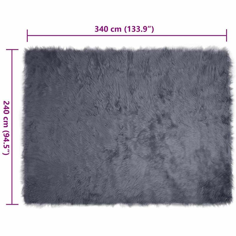 Casa si Gradina - Textile si covoare - Covoare - Covoare casa - Covor Faux din Lana de oaie Antracit 240 x 340 cm Poliester - Infinity.ro