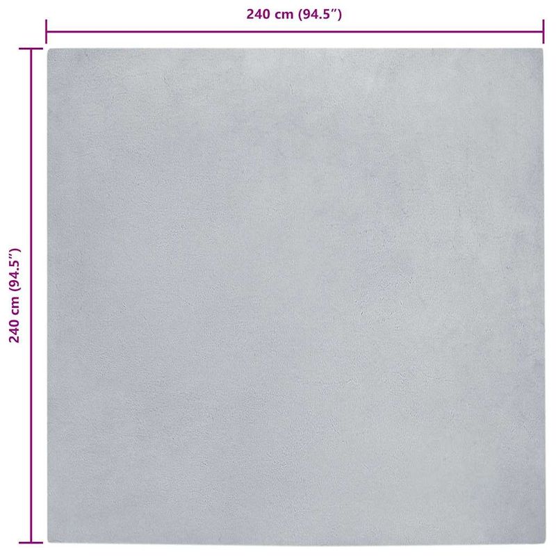 Casa si Gradina - Textile si covoare - Covoare - Covoare casa - Covor din Blana Faux de Iepure Gri 240 x 240 cm Poliester - Infinity.ro