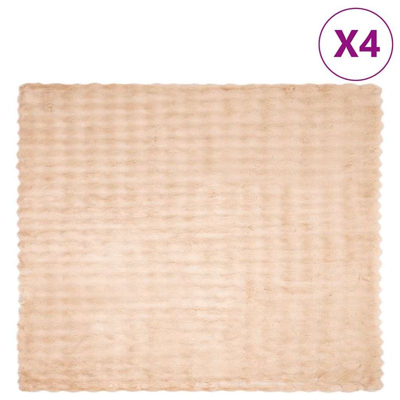 Casa si Gradina - Textile si covoare - Pături și cuverturi - Pături - Patura din Blana sintetica de Iepure 4 pcs Bej 220 x 240 cm - Infinity.ro