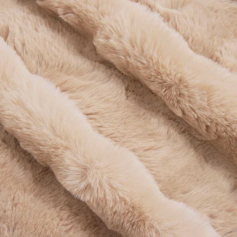 Casa si Gradina - Textile si covoare - Pături și cuverturi - Pături - Patura din Blana sintetica de Iepure 4 pcs Bej 220 x 240 cm - Infinity.ro